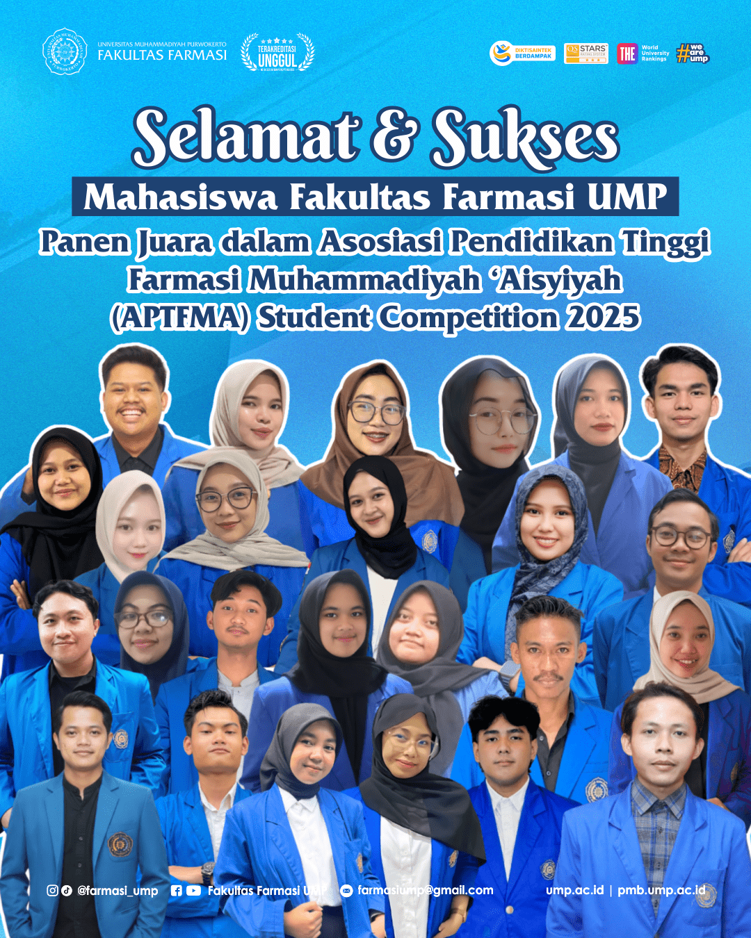 Mahasiswa Fakultas Farmasi UMP Panen Juara APTFMA Student Competition 2025